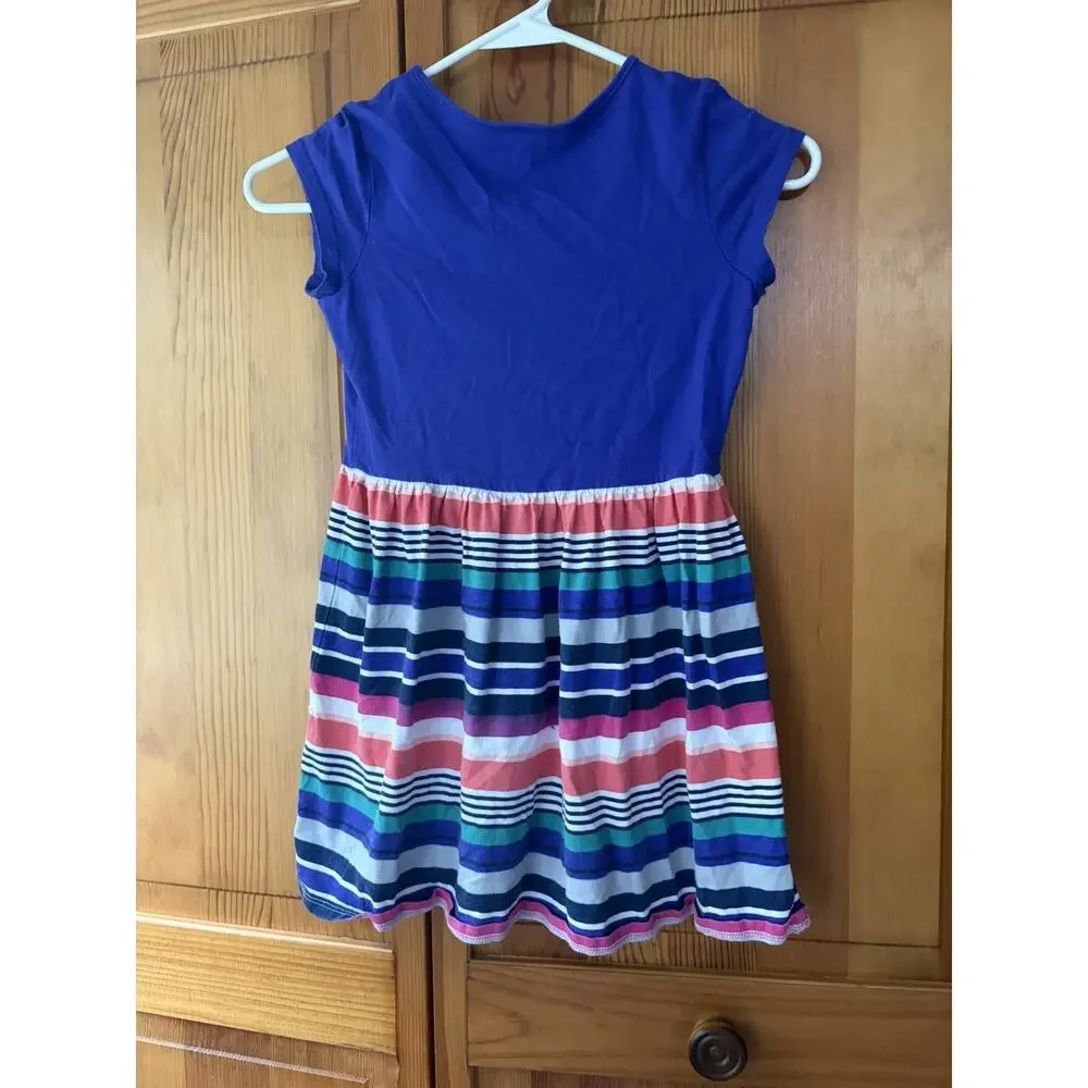 Gymboree Girls Everyday Playwear Purple Striped Knit Dress M (7-8)